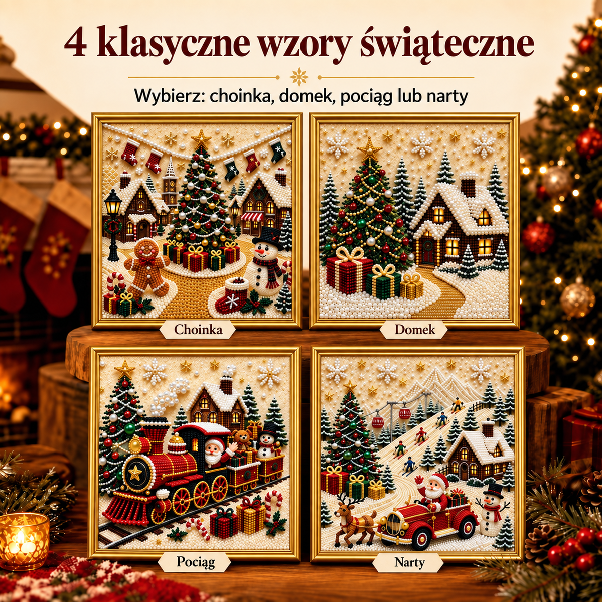 ✨ Zestaw kreatywny „Świąteczne perełki 3D” – relaksujące zajęcia plastyczne w świątecznym klimacie