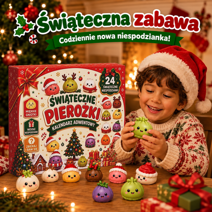 🎅 Świąteczny kalendarz adwentowy ze squishy – 24 niespodzianki w formie miniaturowych pierożków