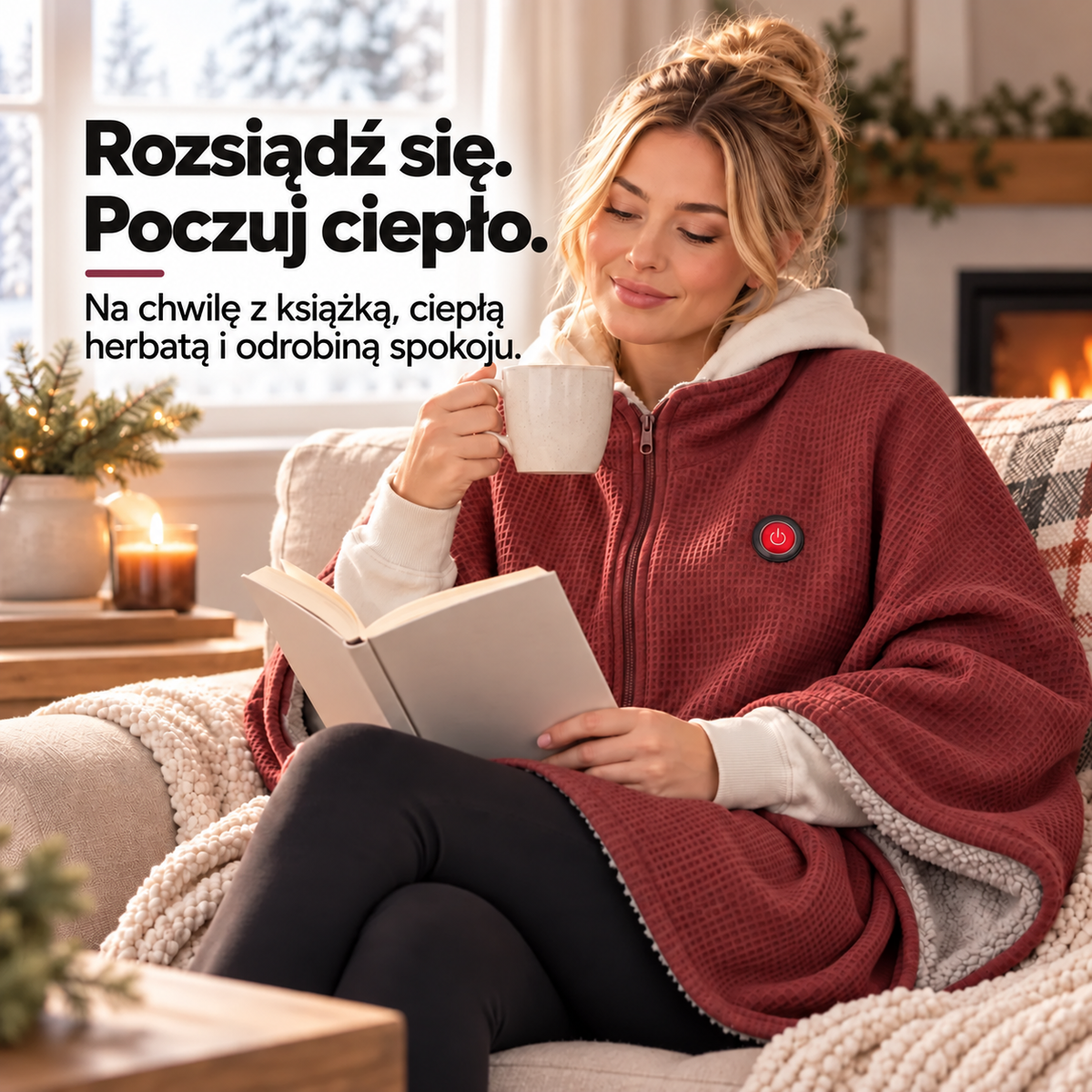 🧣Koc elektryczny do noszenia – przytulne ciepło bez użycia rąk☀️