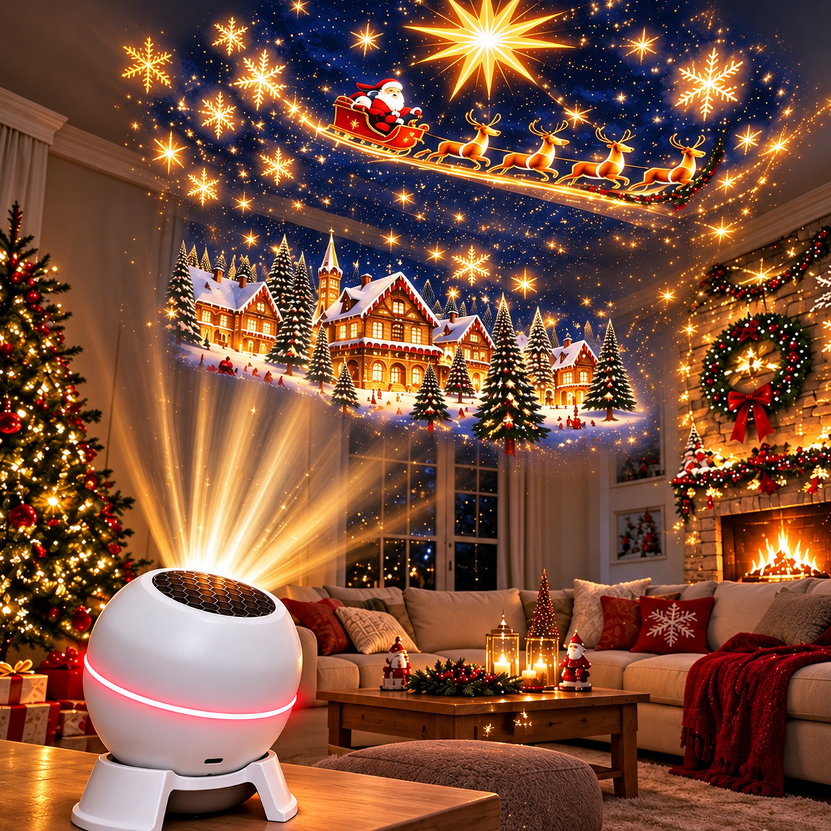 ⏳ Ostatni dzień, by zaoszczędzić 49% – 🎄🎅 Świąteczny projektor świetlny – ożyw świąteczne sceny! 💖