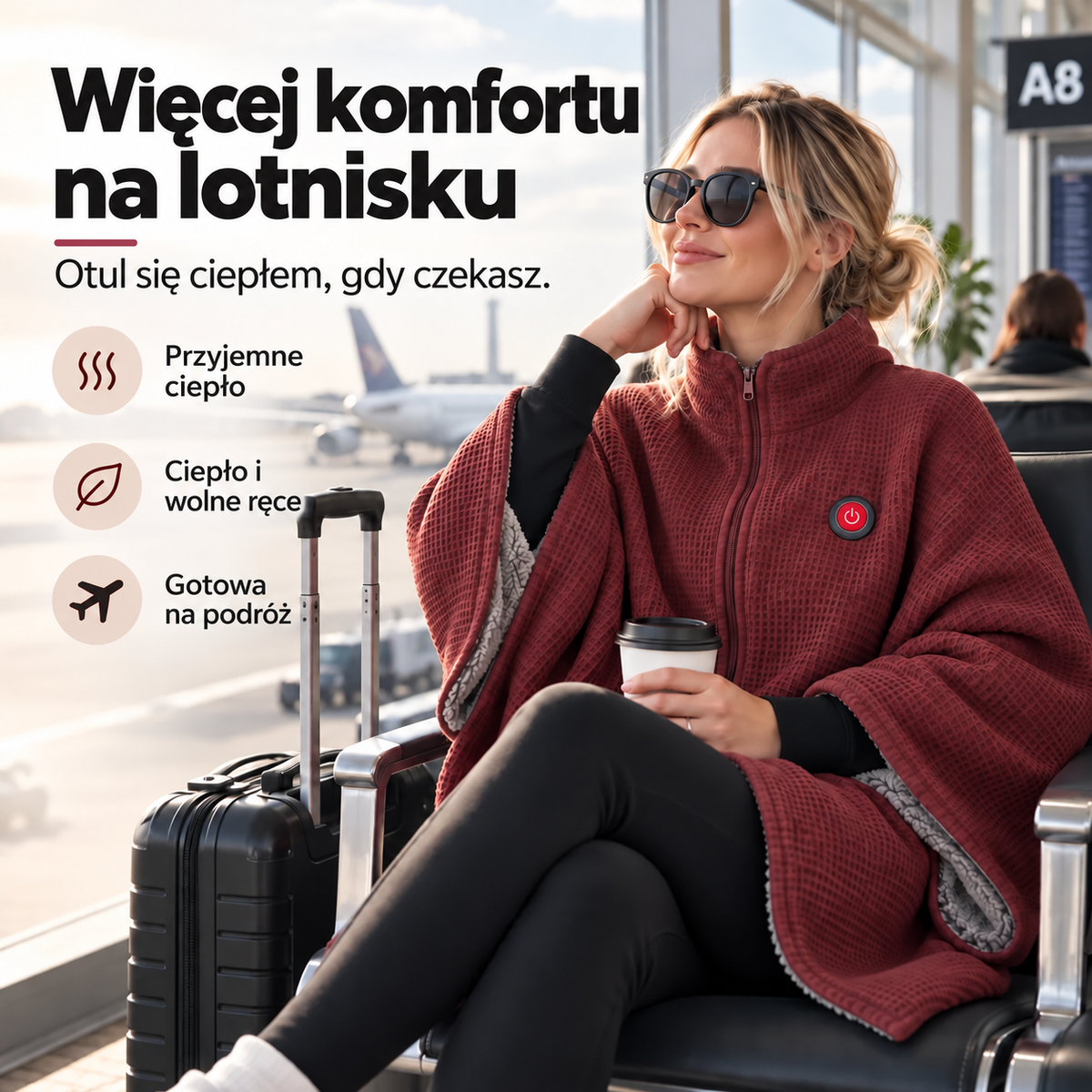 🧣Koc elektryczny do noszenia – przytulne ciepło bez użycia rąk☀️