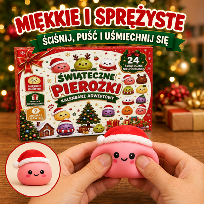 🎅 Świąteczny kalendarz adwentowy ze squishy – 24 niespodzianki w formie miniaturowych pierożków