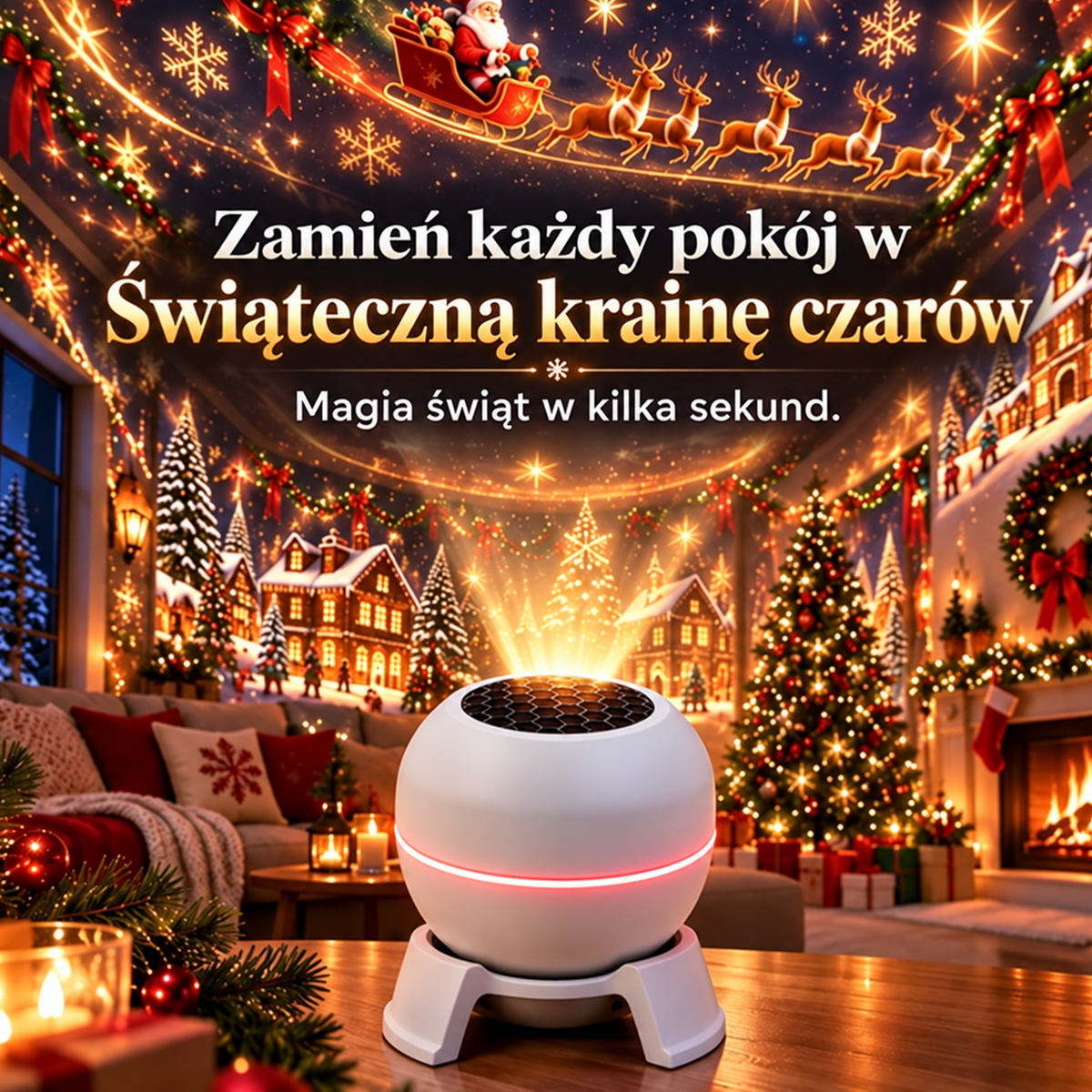 ⏳ Ostatni dzień, by zaoszczędzić 49% – 🎄🎅 Świąteczny projektor świetlny – ożyw świąteczne sceny! 💖