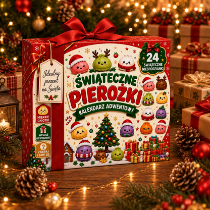 🎅 Świąteczny kalendarz adwentowy ze squishy – 24 niespodzianki w formie miniaturowych pierożków