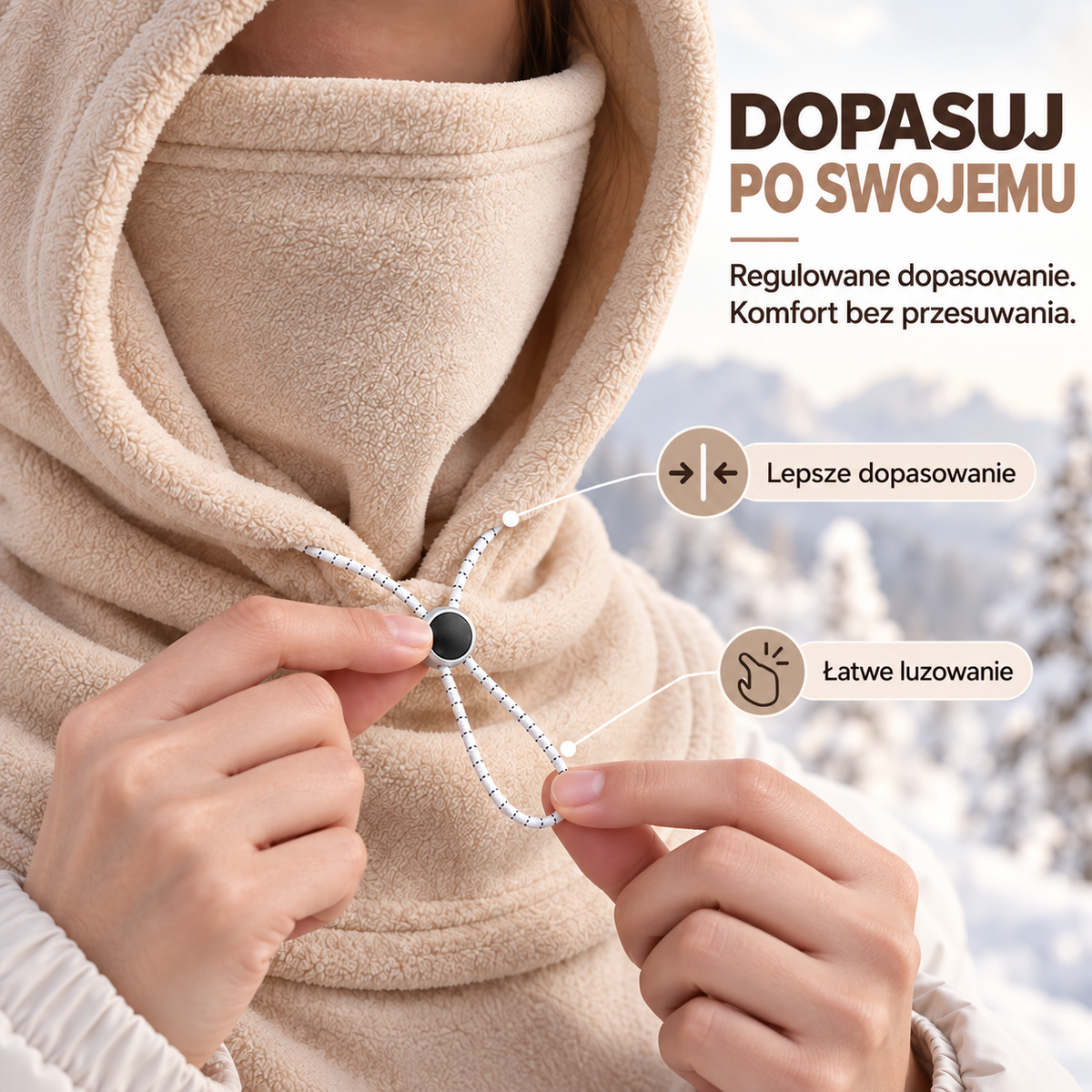 Zimowa kominiarka z polaru „3 w 1” 🧣❄️ – ciepła osłona na twarz, uszy i szyję